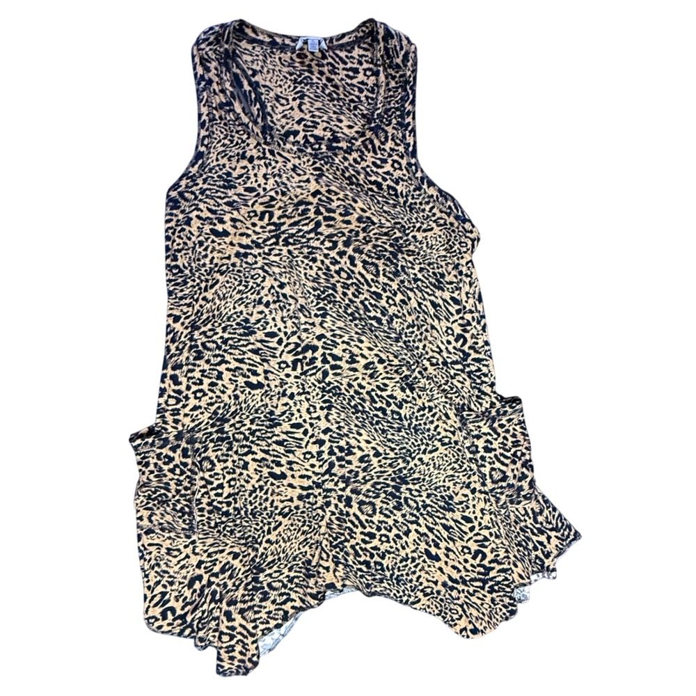 Kathryn Leopard Print Tank Top Tunic Dress Sleeveless Casual Animal Print XL‎